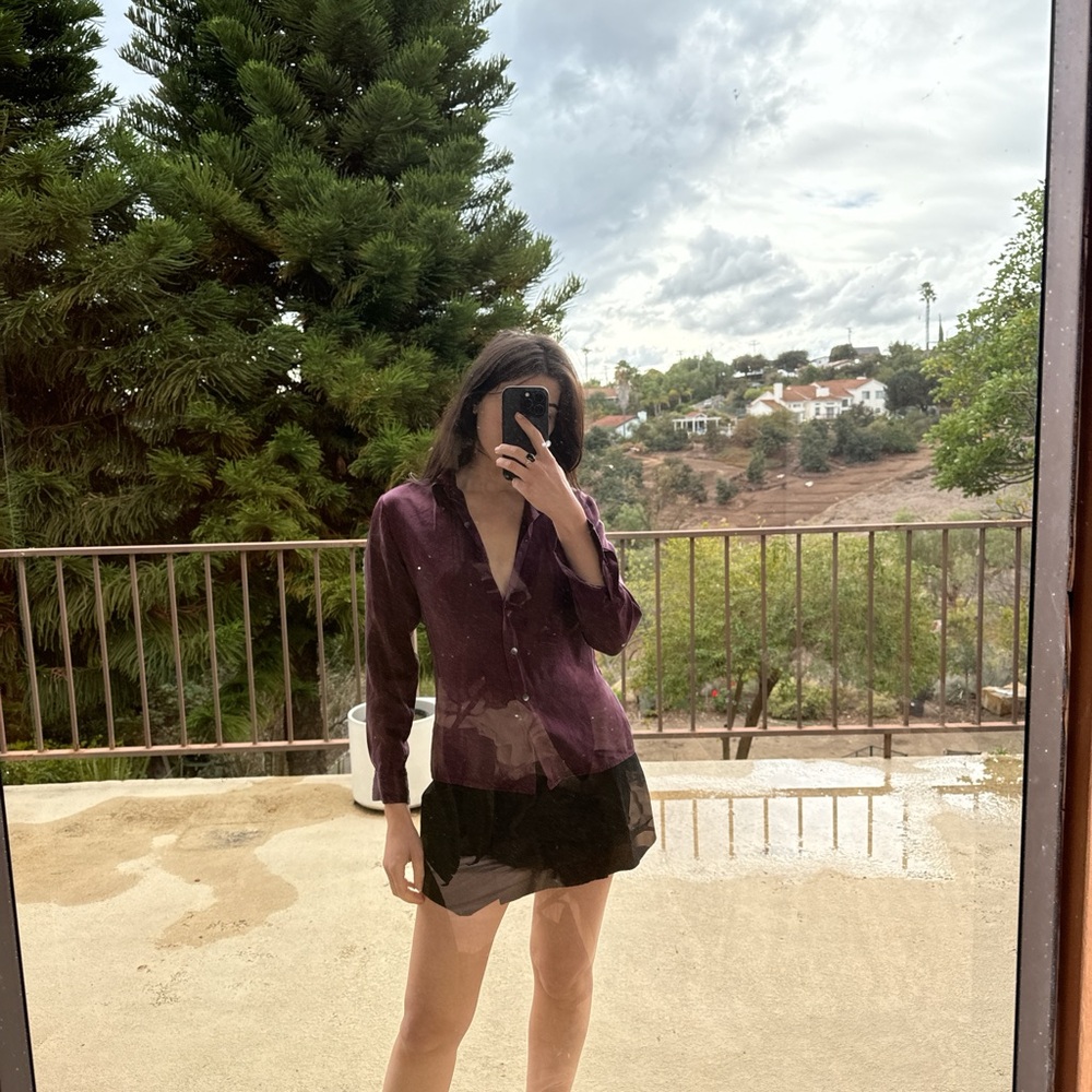 Alfani vintage purple Italian silk button down